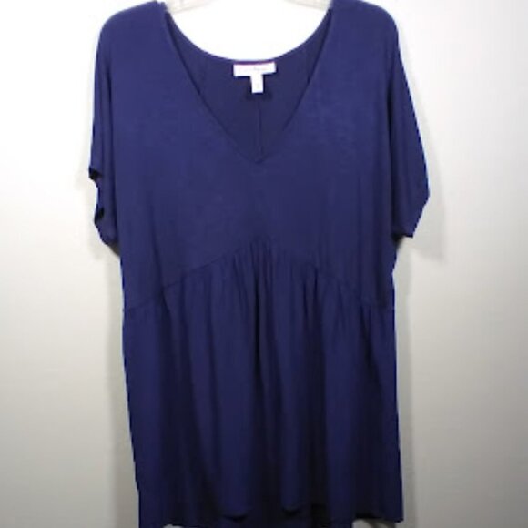 Jessica Simpson Navy Blue Maternity Short Sleeve Top Size Large - Picture 1 of 13